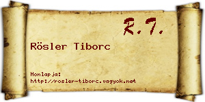 Rösler Tiborc névjegykártya
